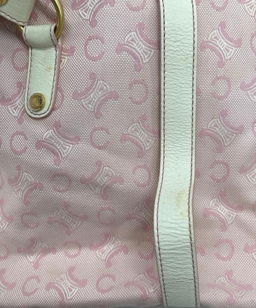 CELINE（セリーヌ）CELINE (セリーヌ) トートバッグ リリー Cマカダム Shopping ホワイト×ピンクの古着・服飾アイテム