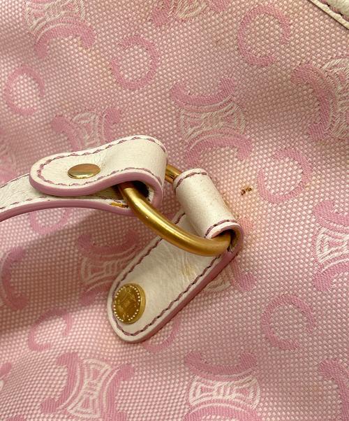 CELINE（セリーヌ）CELINE (セリーヌ) トートバッグ リリー Cマカダム Shopping ホワイト×ピンクの古着・服飾アイテム