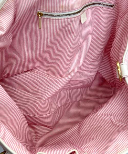 CELINE（セリーヌ）CELINE (セリーヌ) トートバッグ リリー Cマカダム Shopping ホワイト×ピンクの古着・服飾アイテム