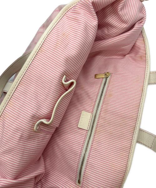 CELINE（セリーヌ）CELINE (セリーヌ) トートバッグ リリー Cマカダム Shopping ホワイト×ピンクの古着・服飾アイテム