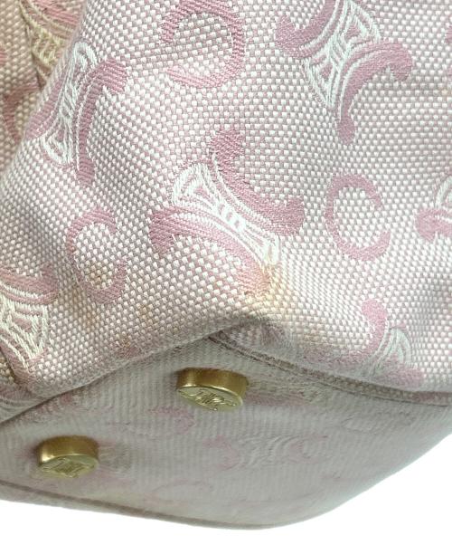 CELINE（セリーヌ）CELINE (セリーヌ) トートバッグ リリー Cマカダム Shopping ホワイト×ピンクの古着・服飾アイテム