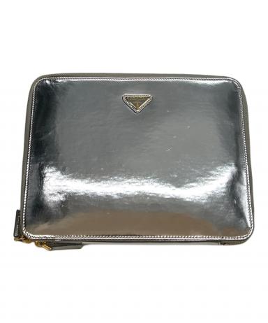 ◆PRADAプラダ◆パーティバッグクラッチバッグポーチ◆シルバー 中古・古着通販】PRADA (プラダ) クラッチバッグ シルバー｜ブランド