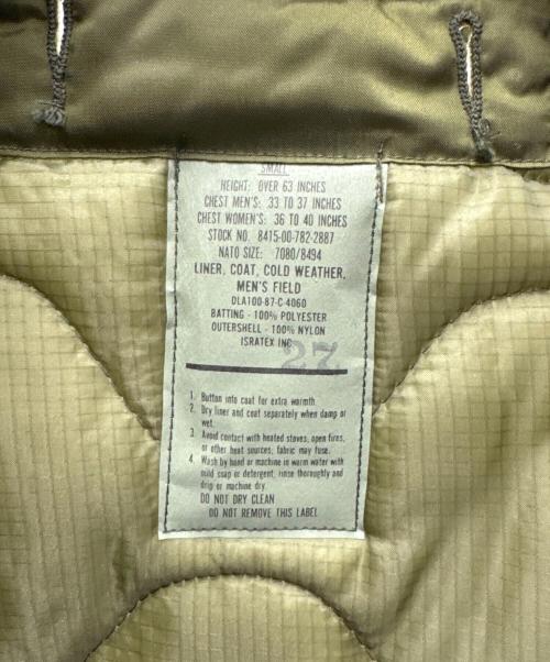US ARMY（ユーエスアーミー）US ARMY (ユーエスアーミー) M-65フィールドジャケット ライナー 1987年製 グリーン サイズ:SMALLの古着・服飾アイテム