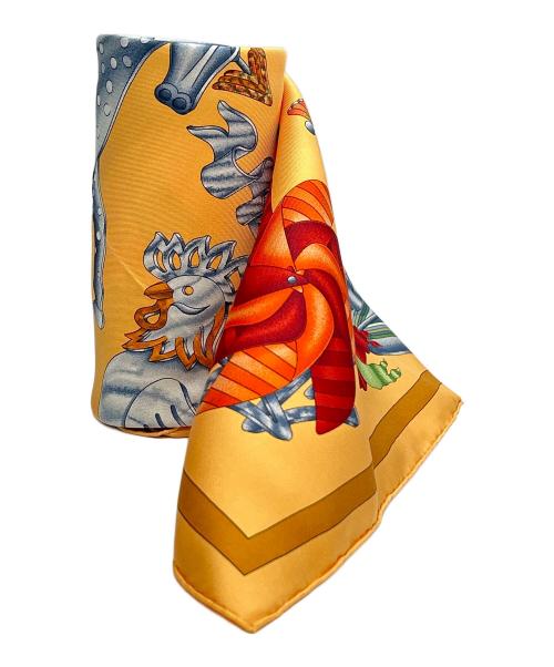 HERMES（エルメス）HERMES (エルメス) シルクスカーフ カレ90 オレンジの古着・服飾アイテム
