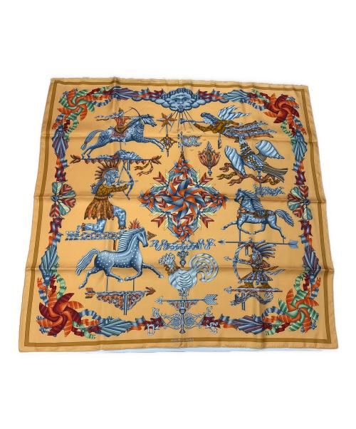 HERMES（エルメス）HERMES (エルメス) シルクスカーフ カレ90 オレンジの古着・服飾アイテム