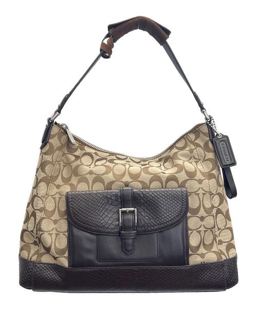 COACH（コーチ）COACH (コーチ) ショルダーバッグ シグネチャー ブラウンの古着・服飾アイテム