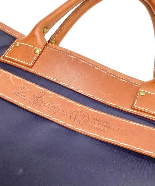 Felisi（フェリージ）Felisi (フェリージ) UNITED ARROWS (ユナイテッドアローズ) 2WAYビジネスバッグ ネイビー×ブラウンの古着・服飾アイテム