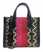 Kate Spadeケイトスペード）の古着「2WAYバッグ SPADE FLOWER JACQUARD」｜ブラック