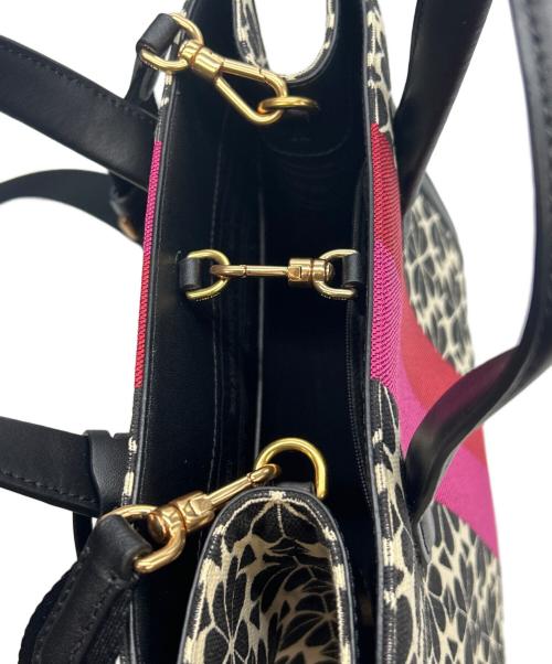 Kate Spade（ケイトスペード）Kate Spade (ケイトスペード) 2WAYバッグ SPADE FLOWER JACQUARD ブラックの古着・服飾アイテム
