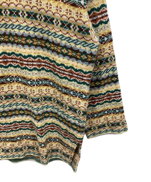 KENZO（ケンゾー）KENZO (ケンゾー) 厚手ニット ベージュ×グリーン サイズ:Mの古着・服飾アイテム
