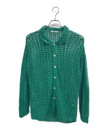 AURALEE（オーラリー）の古着「HAND CROCHET COTTON KNIT SHIRTS」｜グリーン