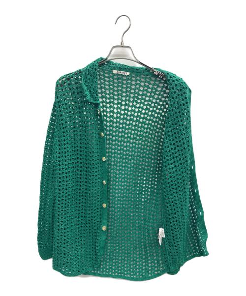 AURALEE（オーラリー）AURALEE (オーラリー) HAND CROCHET COTTON KNIT SHIRTS グリーンの古着・服飾アイテム