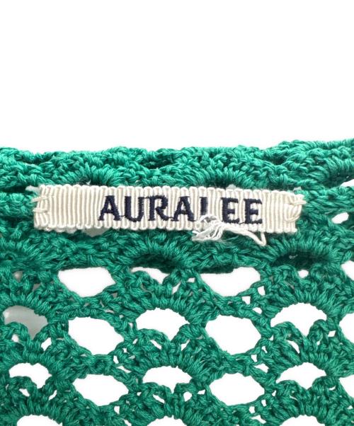 AURALEE（オーラリー）AURALEE (オーラリー) HAND CROCHET COTTON KNIT SHIRTS グリーンの古着・服飾アイテム