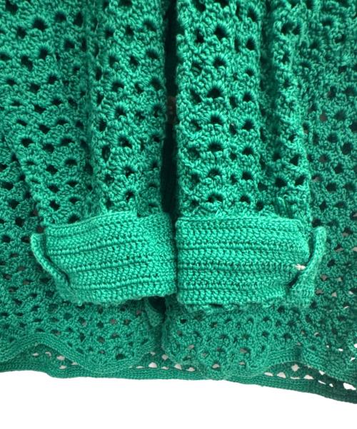 AURALEE（オーラリー）AURALEE (オーラリー) HAND CROCHET COTTON KNIT SHIRTS グリーンの古着・服飾アイテム