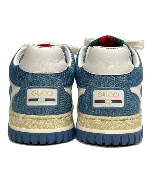 GUCCI（グッチ）GUCCI (グッチ) ローカットスニーカー ホワイト×ブルー サイズ:38 1/2の古着・服飾アイテム