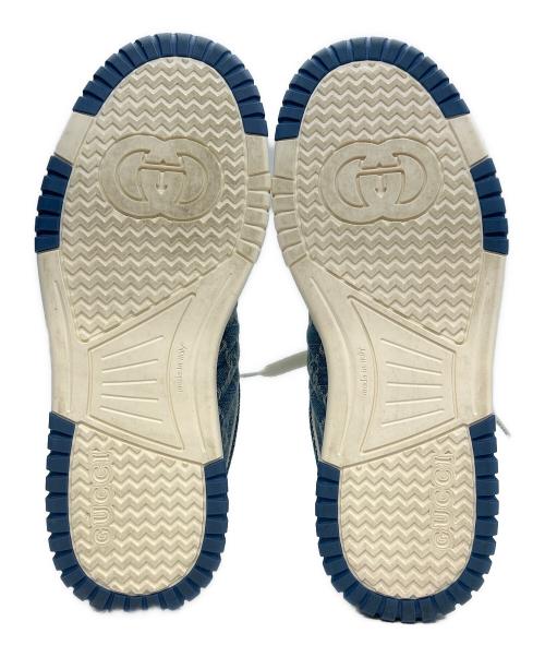 GUCCI（グッチ）GUCCI (グッチ) ローカットスニーカー ホワイト×ブルー サイズ:38 1/2の古着・服飾アイテム