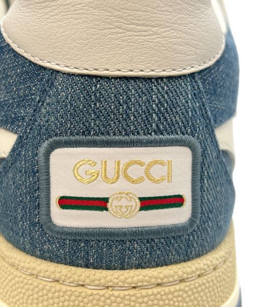 GUCCI（グッチ）GUCCI (グッチ) ローカットスニーカー ホワイト×ブルー サイズ:38 1/2の古着・服飾アイテム