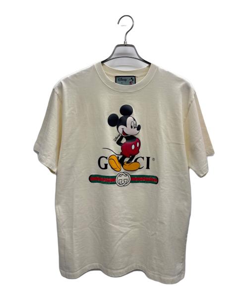 GUCCI（グッチ）GUCCI (グッチ) DISNEY (ディズニー) ミッキーマウス Tシャツ ベージュ サイズ:Lの古着・服飾アイテム