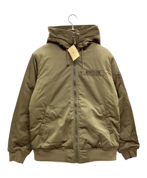 AVIREX（アヴィレックス）AVIREX (アヴィレックス) フーデッドフライトジャケット カーキ サイズ:XL 未使用品の古着・服飾アイテム