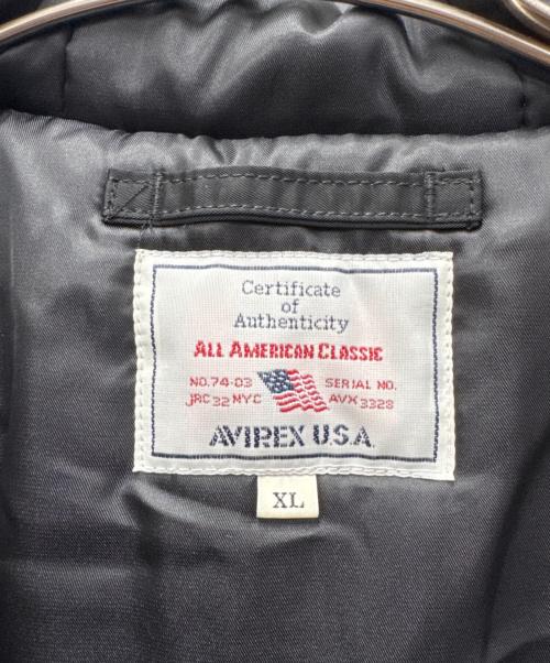 AVIREX（アヴィレックス）AVIREX (アヴィレックス) フーデッドフライトジャケット ブラック サイズ:XL 未使用品の古着・服飾アイテム