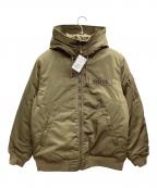 AVIREXアヴィレックス）の古着「フーデッドフライトジャケット」｜カーキ