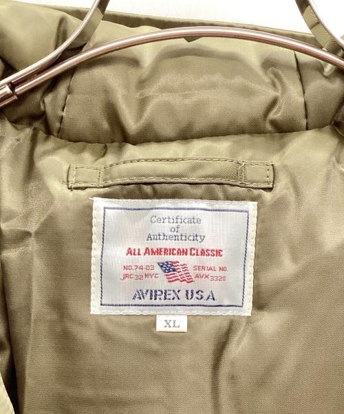 AVIREX（アヴィレックス）AVIREX (アヴィレックス) フーデッドフライトジャケット カーキ サイズ:XL 未使用品の古着・服飾アイテム