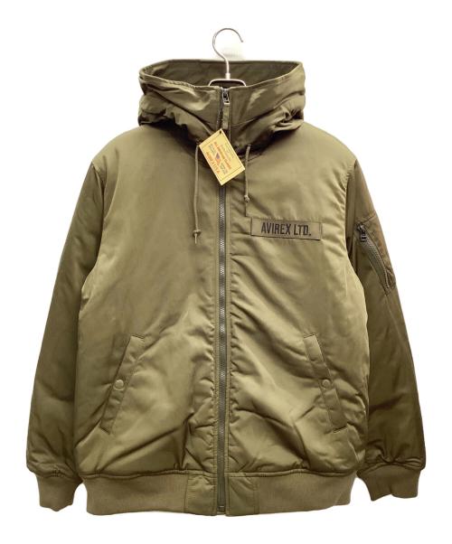 AVIREX（アヴィレックス）AVIREX (アヴィレックス) フーデッドフライトジャケット カーキ サイズ:XL 未使用品の古着・服飾アイテム