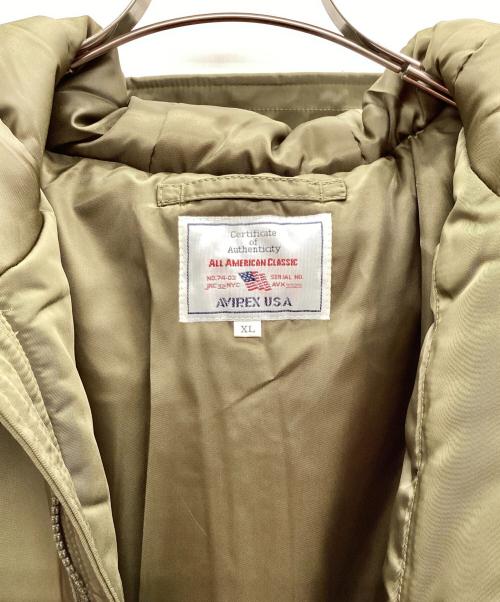 AVIREX（アヴィレックス）AVIREX (アヴィレックス) フーデッドフライトジャケット カーキ サイズ:XL 未使用品の古着・服飾アイテム