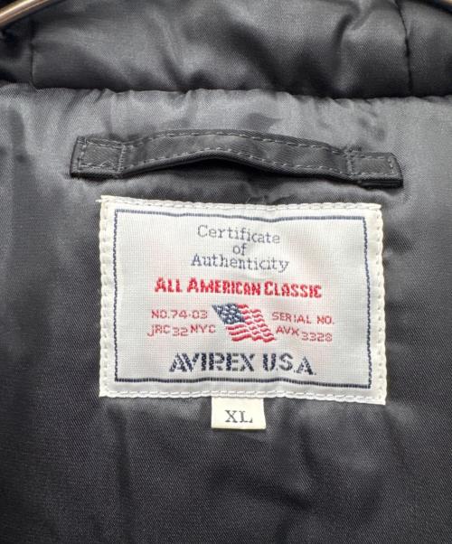 AVIREX（アヴィレックス）AVIREX (アヴィレックス) フーデッドフライトジャケット ブラック サイズ:XL 未使用品の古着・服飾アイテム