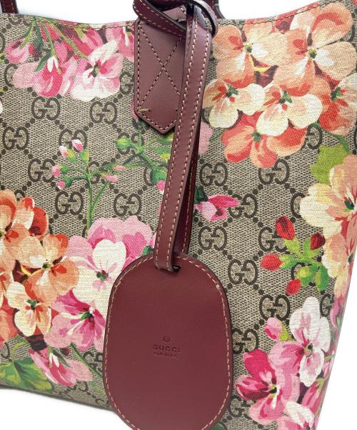 GUCCI（グッチ）GUCCI (グッチ) トートバッグ GGブルームス ベージュ×レッドの古着・服飾アイテム
