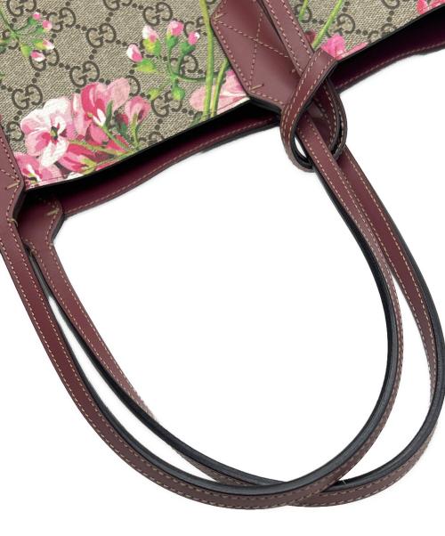 GUCCI（グッチ）GUCCI (グッチ) トートバッグ GGブルームス ベージュ×レッドの古着・服飾アイテム