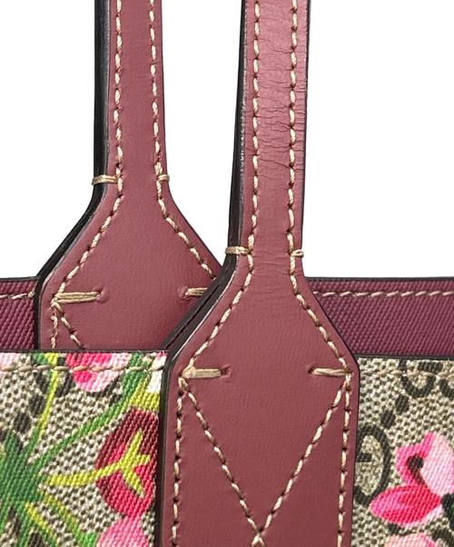 GUCCI（グッチ）GUCCI (グッチ) トートバッグ GGブルームス ベージュ×レッドの古着・服飾アイテム