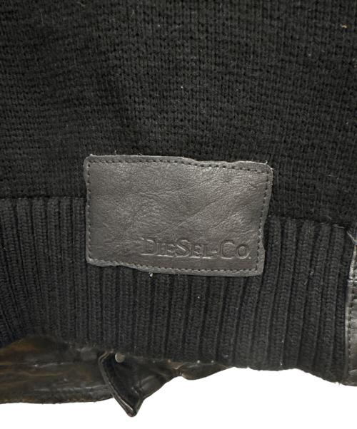 DIESEL（ディーゼル）DIESEL (ディーゼル) レザー切替ジャケット ブラック サイズ:Mの古着・服飾アイテム