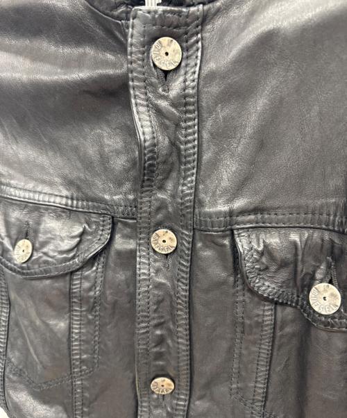 DIESEL（ディーゼル）DIESEL (ディーゼル) レザー切替ジャケット ブラック サイズ:Mの古着・服飾アイテム