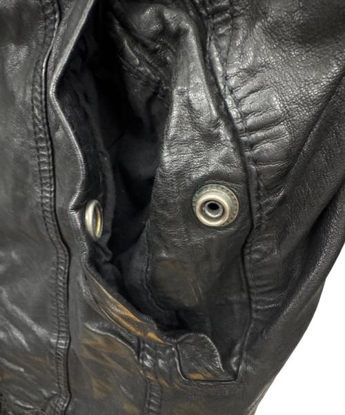 DIESEL（ディーゼル）DIESEL (ディーゼル) レザー切替ジャケット ブラック サイズ:Mの古着・服飾アイテム