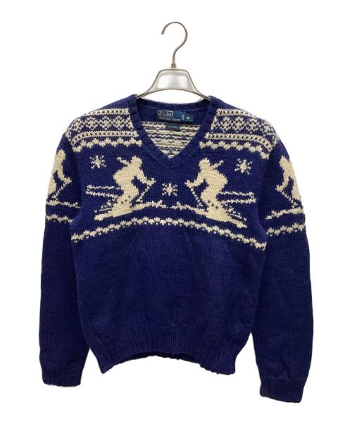 POLO RALPH LAUREN（ポロ・ラルフローレン）POLO RALPH LAUREN (ポロ・ラルフローレン) 厚手ニット ネイビー サイズ:Mの古着・服飾アイテム