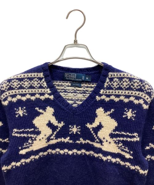 POLO RALPH LAUREN（ポロ・ラルフローレン）POLO RALPH LAUREN (ポロ・ラルフローレン) 厚手ニット ネイビー サイズ:Mの古着・服飾アイテム