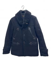 COOTIE PRODUCTIONS（クーティープロダクツ）の古着「ヘビーメルトンムートンボアカーコート」｜ブラック