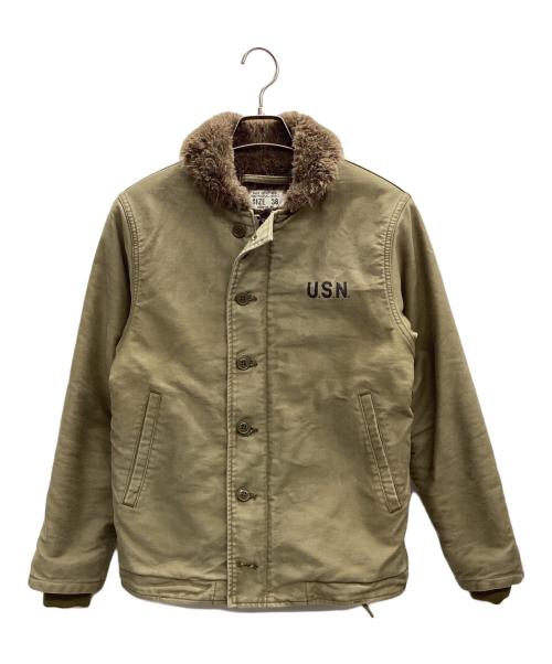 HOUSTON（ヒューストン）HOUSTON (ヒューストン) N-1デッキジャケット カーキ サイズ:38の古着・服飾アイテム
