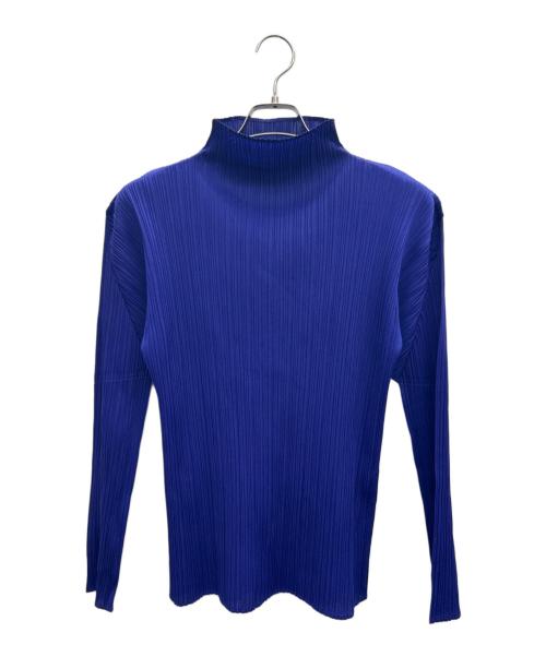 PLEATS PLEASE（プリーツプリーズ）PLEATS PLEASE (プリーツプリーズ) ハイネックプリーツカットソー ブルー サイズ:4の古着・服飾アイテム
