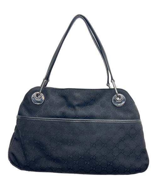 GUCCI（グッチ）GUCCI (グッチ) GGキャンバスハンドバッグ ブラックの古着・服飾アイテム
