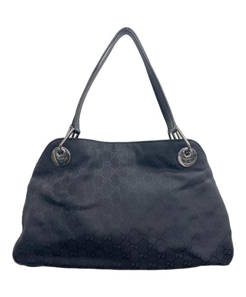 GUCCI（グッチ）GUCCI (グッチ) GGキャンバスハンドバッグ ブラックの古着・服飾アイテム