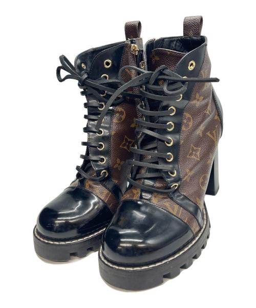 LOUIS VUITTON（ルイ ヴィトン）LOUIS VUITTON (ルイ ヴィトン) スタートレイル アンクルブーツ ブラック×ブラウン サイズ:41の古着・服飾アイテム