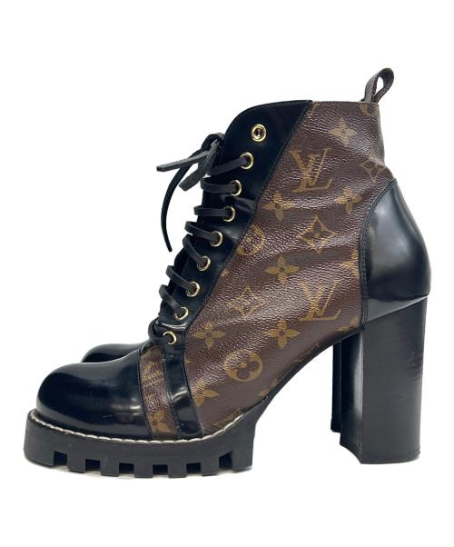 LOUIS VUITTON（ルイ ヴィトン）LOUIS VUITTON (ルイ ヴィトン) スタートレイル アンクルブーツ ブラック×ブラウン サイズ:41の古着・服飾アイテム