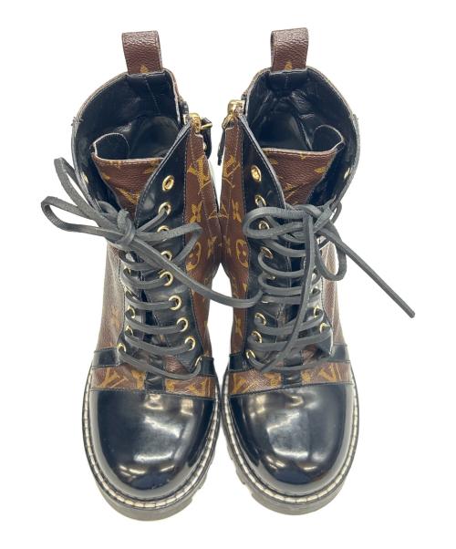 LOUIS VUITTON（ルイ ヴィトン）LOUIS VUITTON (ルイ ヴィトン) スタートレイル アンクルブーツ ブラック×ブラウン サイズ:41の古着・服飾アイテム