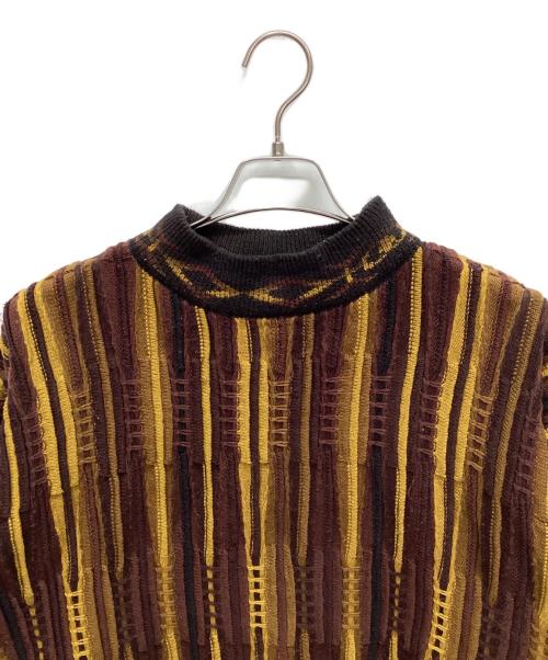 cosi crest（コージークレスト）cosi crest (コージークレスト) 厚手ニット レッド×イエロー サイズ:XLの古着・服飾アイテム