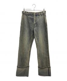 entire studios（エンタイアスタジオ）の古着「Cuff Surface Wave Jeans」｜インディゴ