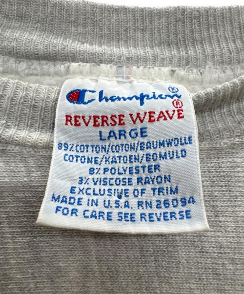 Champion REVERSE WEAVE（チャンピオン リバース ウィーブ）Champion REVERSE WEAVE (チャンピオン リバース ウィーブ) リバースウィーブスウェット アイボリー×ブルー サイズ:Lの古着・服飾アイテム