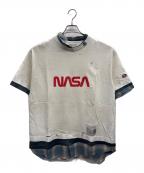 Maison MIHARA YASUHIROメゾン ミハラ ヤスヒロ）の古着「トリプルレイヤードTシャツ」｜ホワイト×ブルー