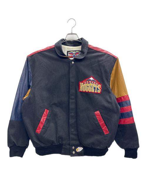 JEFF HAMILTON（ジェフハミルトン）JEFF HAMILTON (ジェフハミルトン) DENVER NUGGETS レザージャケット ブラック サイズ:Lの古着・服飾アイテム